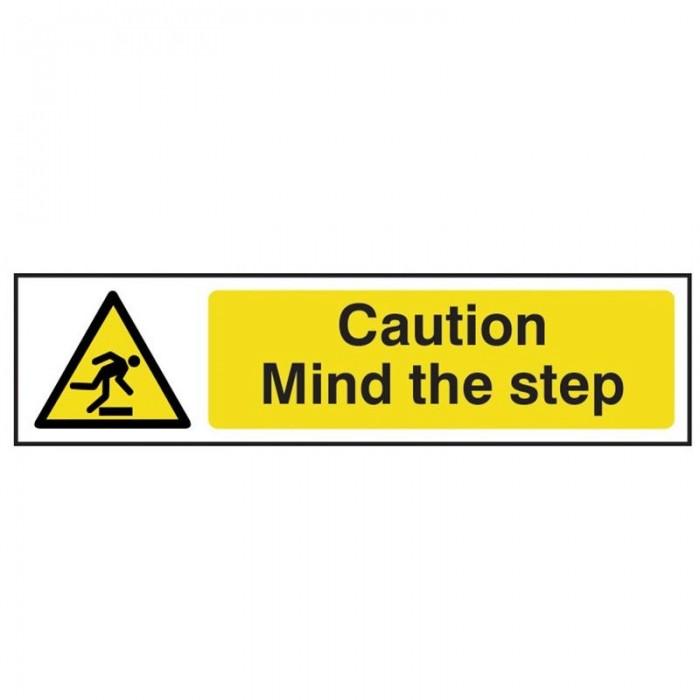 Scan Caution Mind The Step - Pvc Sign 200 X 50mm