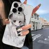 Kawaii Anime-Mädchen mit Hasen-Plüsch-Handyhülle für iPhone 17 16 15 14 13 12 11 16E Serie Pro Max Plus Doppelschichtiger Schutz