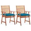 Day and Night - Day and Night Garden Dining Chairs 2 Units Solid Acacia Wood and Cushions