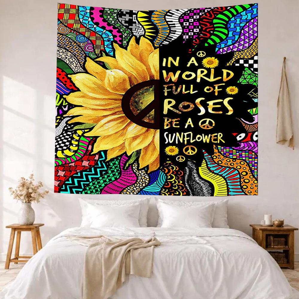 Sunflower Wall Decor Tapestry Art For Pet Memorial Birthdaywedding Party Backdrop Family Gift