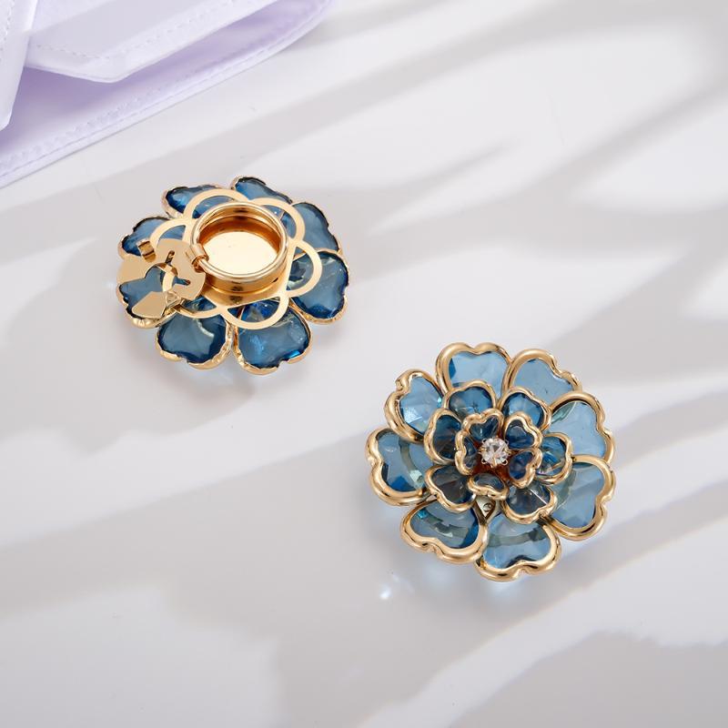 Rhinestone Flower Button Covers Scratch Resistant Shiny Button Buckles for High End Outfit Dress Jacket Decor Accessories