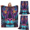 Lion Colourful Painting Blanket Soft Warm Flannel Throw Blanket Bedding for Bed Living room Picnic Travel Home Couch
