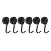 6Pcs Swing Magnetic Hook Set No Drilling Need Decorative Beautiful Looking 180 Degrees  Rotating Hooks 0‑15kg Black
