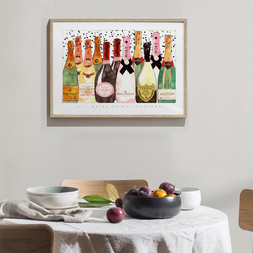 

Современные модные плакаты и принты Скандинавское настенное искусство Холст Живопись Шампанское Картины для гостиной Спальня Украшение дома