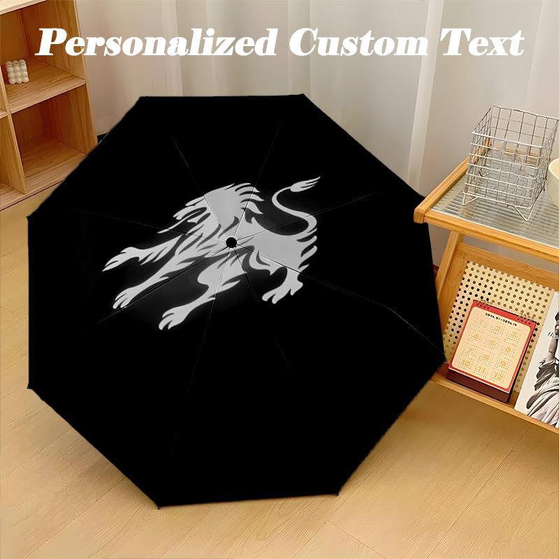 8‑Rib Automatic Umbrella, Sporting Cp Design Foldable Umbrella for Sun Rain Protection Travel