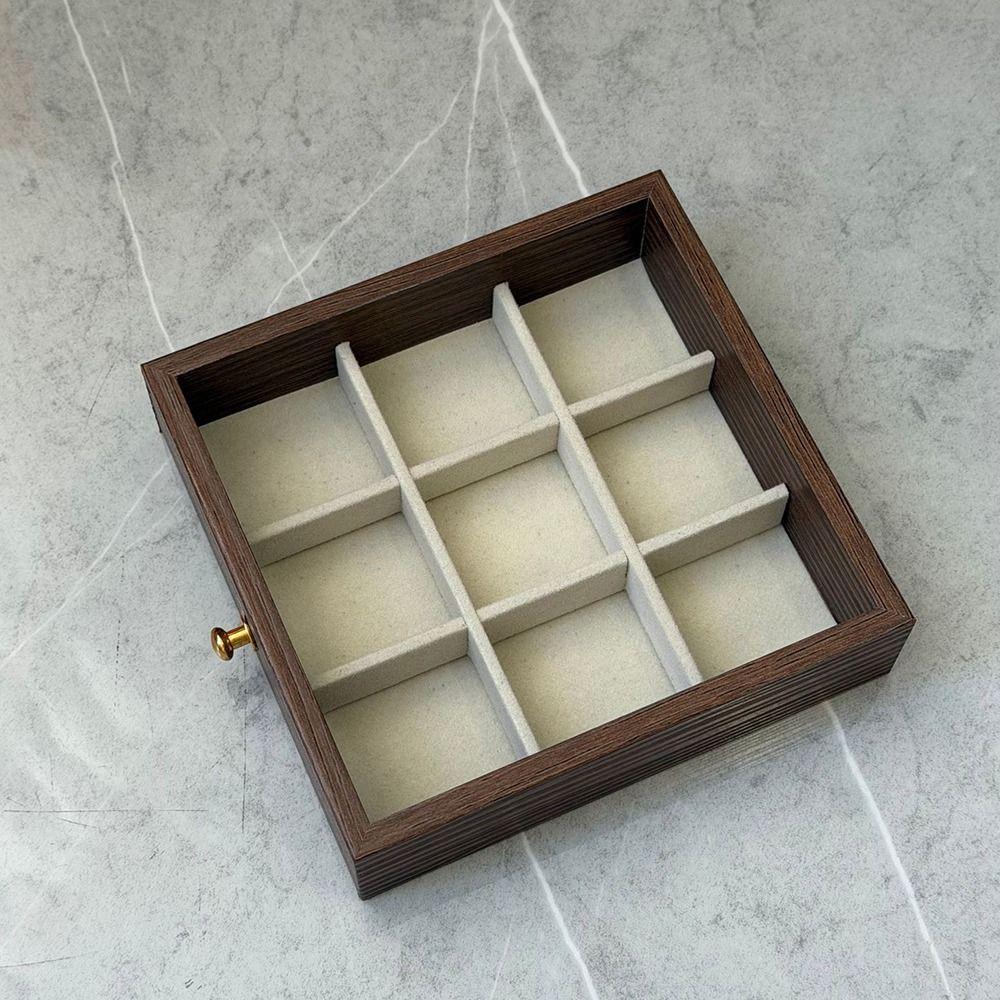 3/5 Layers Wooden Walnut Grain Jewelry Box Large Capacity Desktop Storage Case  Makeup Desktop