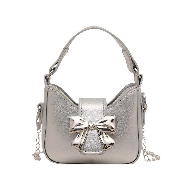 Korean Version Bow Children's Handbag] Autumn New Children's Shoulder Messenger Bag Girl Style Chain Mini Bag