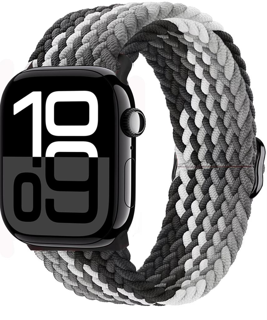 Nylon Braided Loop Band for Apple Watch Ultra/2 49mm 10 9 8 7 46mm 45mm 41mm 6 5 4 SE 44mm 40mm Elastic Strap for iWatch 3 42mm