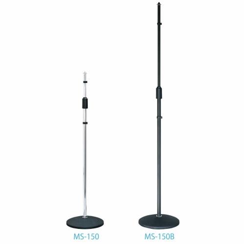 Kikutani MS-150B Microphone Stand, Straight Type, Round Base, Black