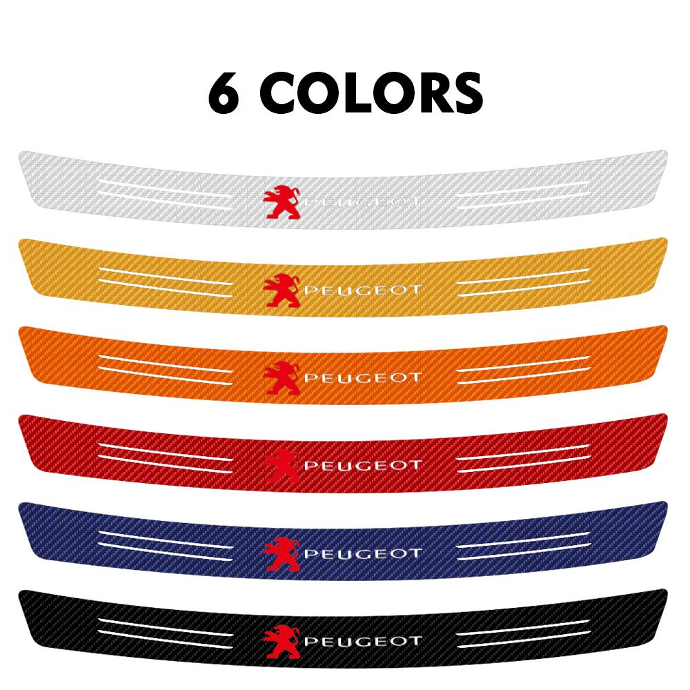 1PCS Carbon Fiber Car Door Sill Threshold Protector Stickers Decals Center Cover For Peugeot 208 3008 308 206 2008 406 5008 207