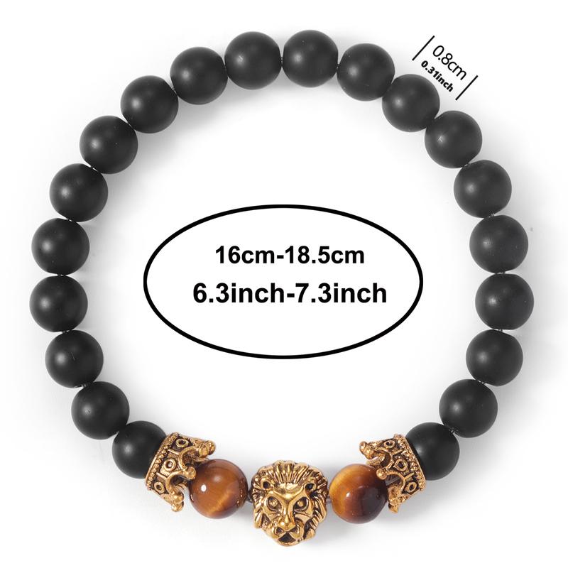 Malachite Tigers eye bracelet women men couple handmade lion leopard beads bangles cool gift for husband brother pulseras mujer