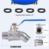 Quarter Turn Garden Hose Water Shut Off 304 Metal with 3/4 Inch Ends, Washers and Seal Tape for Outdoor Faucet Control and Irrigation Tasks
