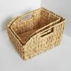1/2Pcs Hand-Woven Storage Baskets with Handles Strong Load-bearing Large Capacity Stackable Water Hyacinth Wicker Basket