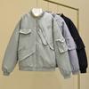 Real shot couple street cotton clothes design sense baseball flight clothes women's loose tooling jacket jacket