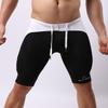 Herren Niedrig sitzende Slim Fit Fitnesshose Mode Kordelzug Color-Block Badehose Bequem eng anliegend Fünf-Punkt-Shorts