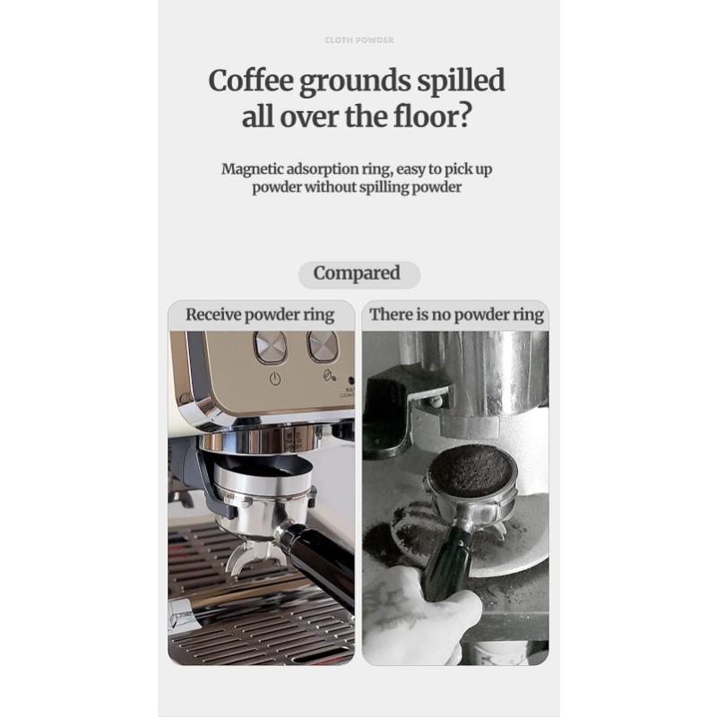 Kaffee-Fängerring, Anti-Fliegen-Pulverring, Mahlwerk-Fängerring, 51 mm, 53 mm, 58 mm, Kaffee-Grifftuch, Pulver-Dosierring, Kaffee-Werkzeuge
