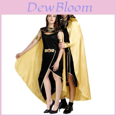 Stunning Egyptian Pharaoh Queen Costume With Golden Cape For Halloween Parties And Theatrical Events