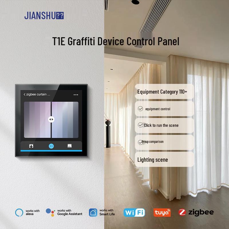 Graffiti Smart Home 4-inch ZigBee Central Control Panel with Built-in Alexa No