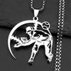 Baseballer Hit Baseball Pendant Necklace For Women Men Stainless Steel Gold Silver Color Sports Style Male Chain Jewelry Gifts