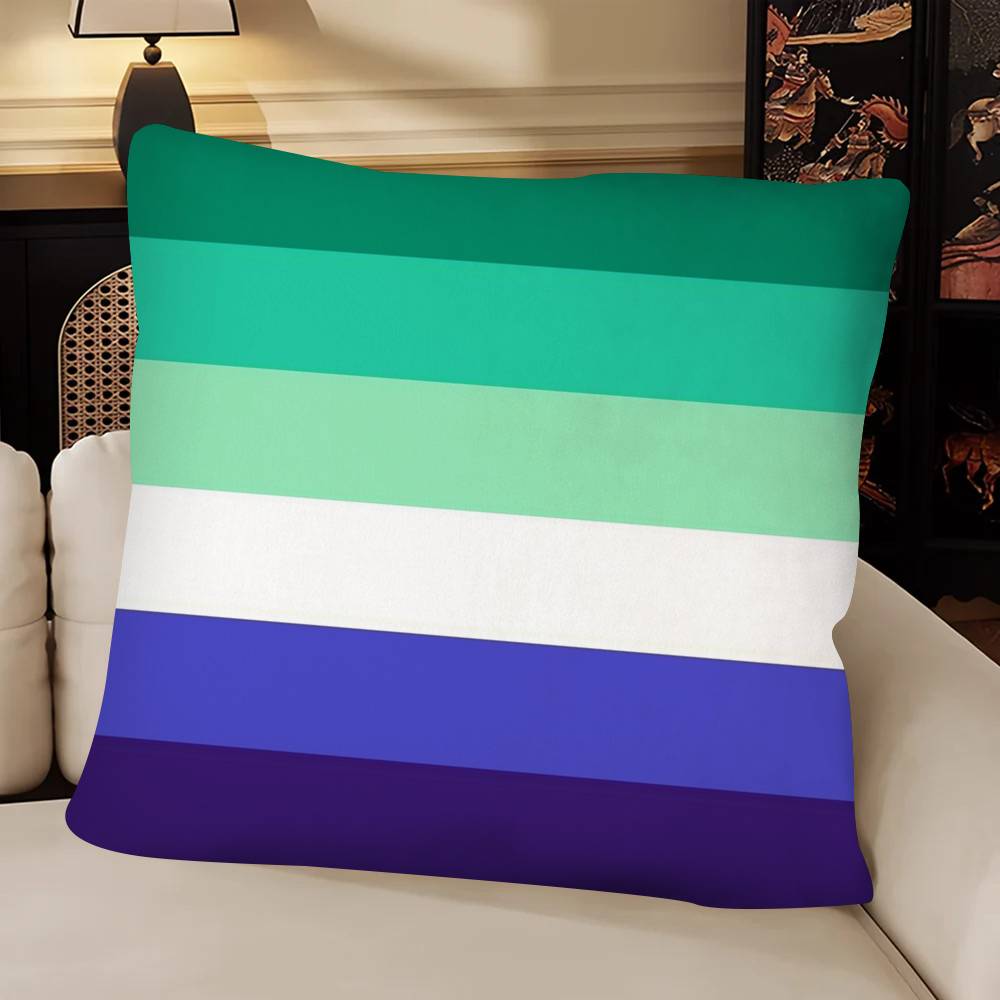 New Pride Bisexual Homosexual Pillow Case Fashion Square Pillowcase Bedroom Sofa Room Ins Decoration Leisure