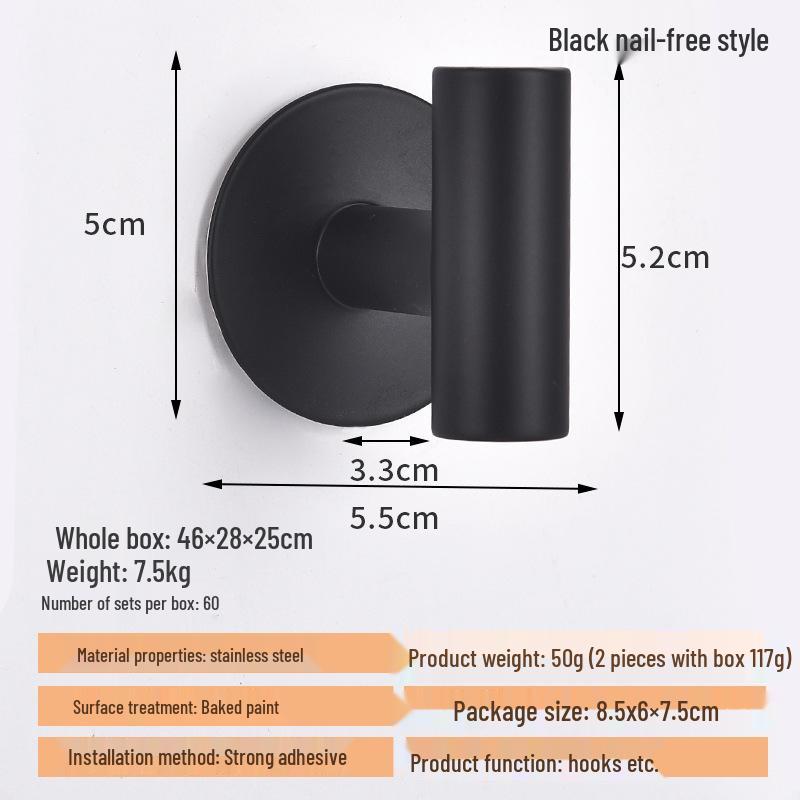 

Stainless Steel Wall-Mounted Bathroom, Coat, Hat, and Towel Hooks