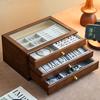Wooden Jewelry Box Exquisite Drawer-style Necklace Ring Watch Storage Box Retro Large Capacity Jewelry Organizer Case Container