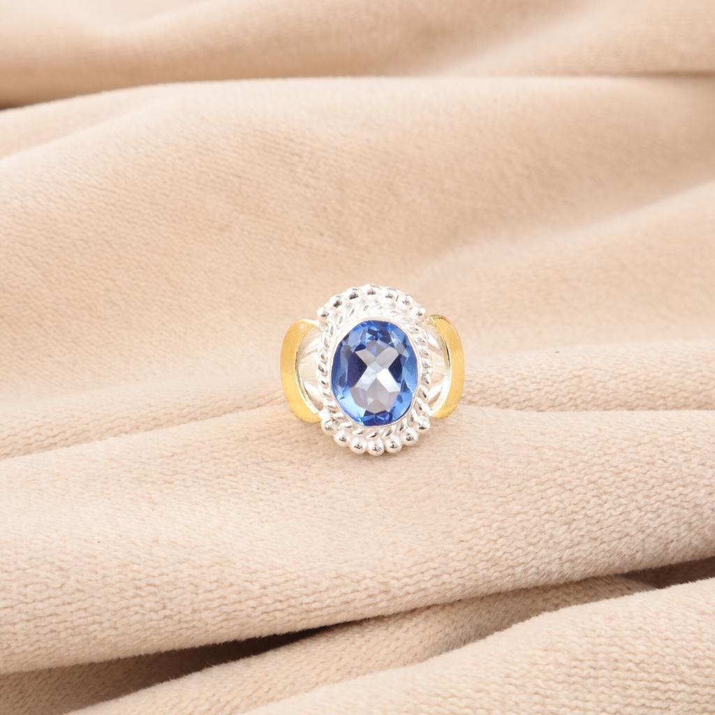 Natural Tanzanite Gemstone 925 Stamped Silver Jewelry Beautiful Engagement Ring RR-61-12