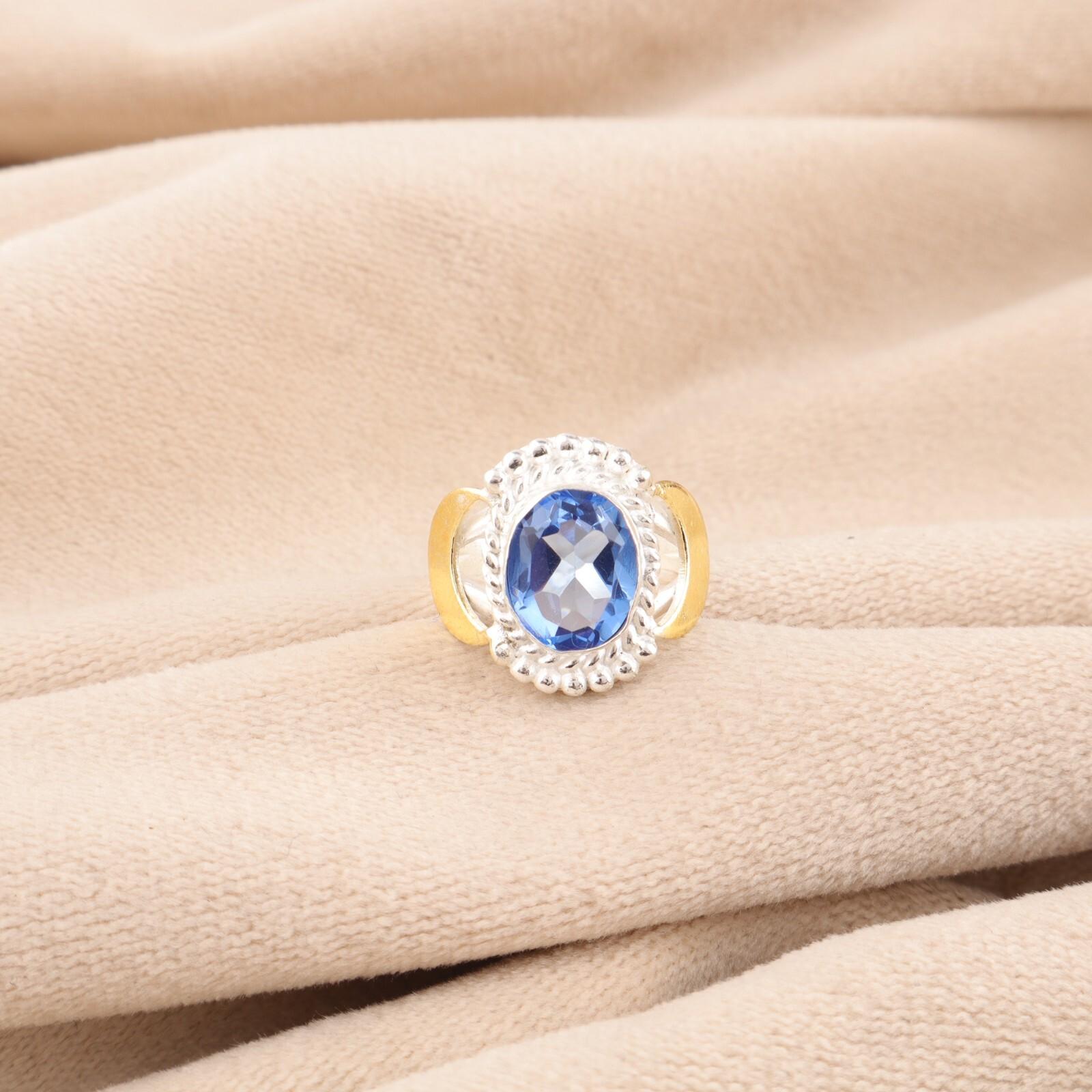 

Натуральный Танзанит Драгоценный Камень Серебро 925 пробы Ювелирные Изделия Красивое Обручальное Кольцо RR-61-12 13