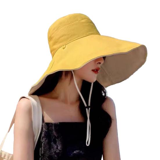 Sun Hat Wide Brim Double Layer Sun Protection Adjustable Strap Fisherman Hat Lightweight Summer Outdoor Cap 1pc