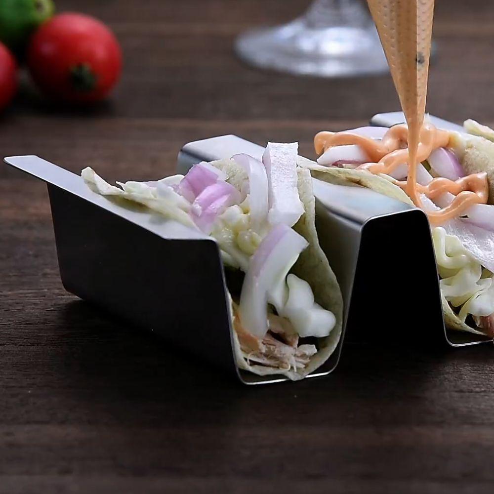 Stainless Steel Taco Holder Stand U Shape Tortilla Stand Durable Taco Rack Tray  Household