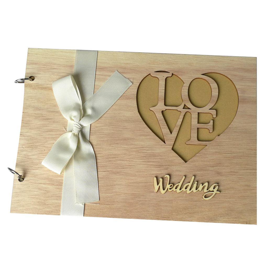 Fenkicyen Wedding Guestbook Wooden Guest Wedding Book Hollow\-Out Tree Wedding Memory Book Wedding Guest Book New