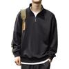 Half Zipper Sweater Men's 2025 New Autumn Loose Lapel Large Size Long Sleeve T-Shirt Polo Bottom Shirt