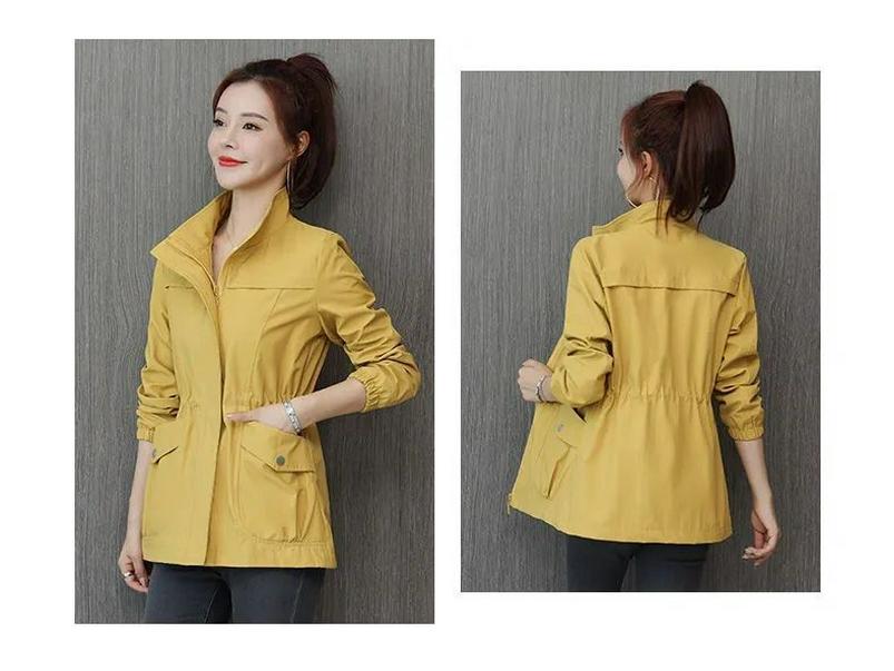 Women's Slimming Trench Coat with Stand Collar - 2024 Spring/Autumn Fashion