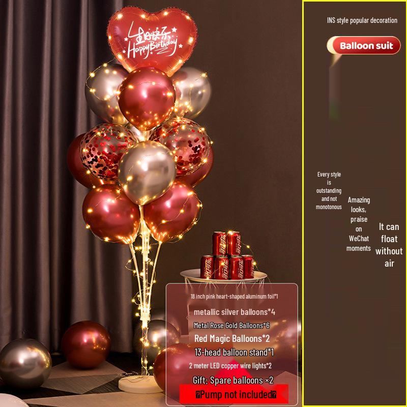 Świecący Stojak Podłogowy na Balony do Dekoracji Urodzinowej Dziecka