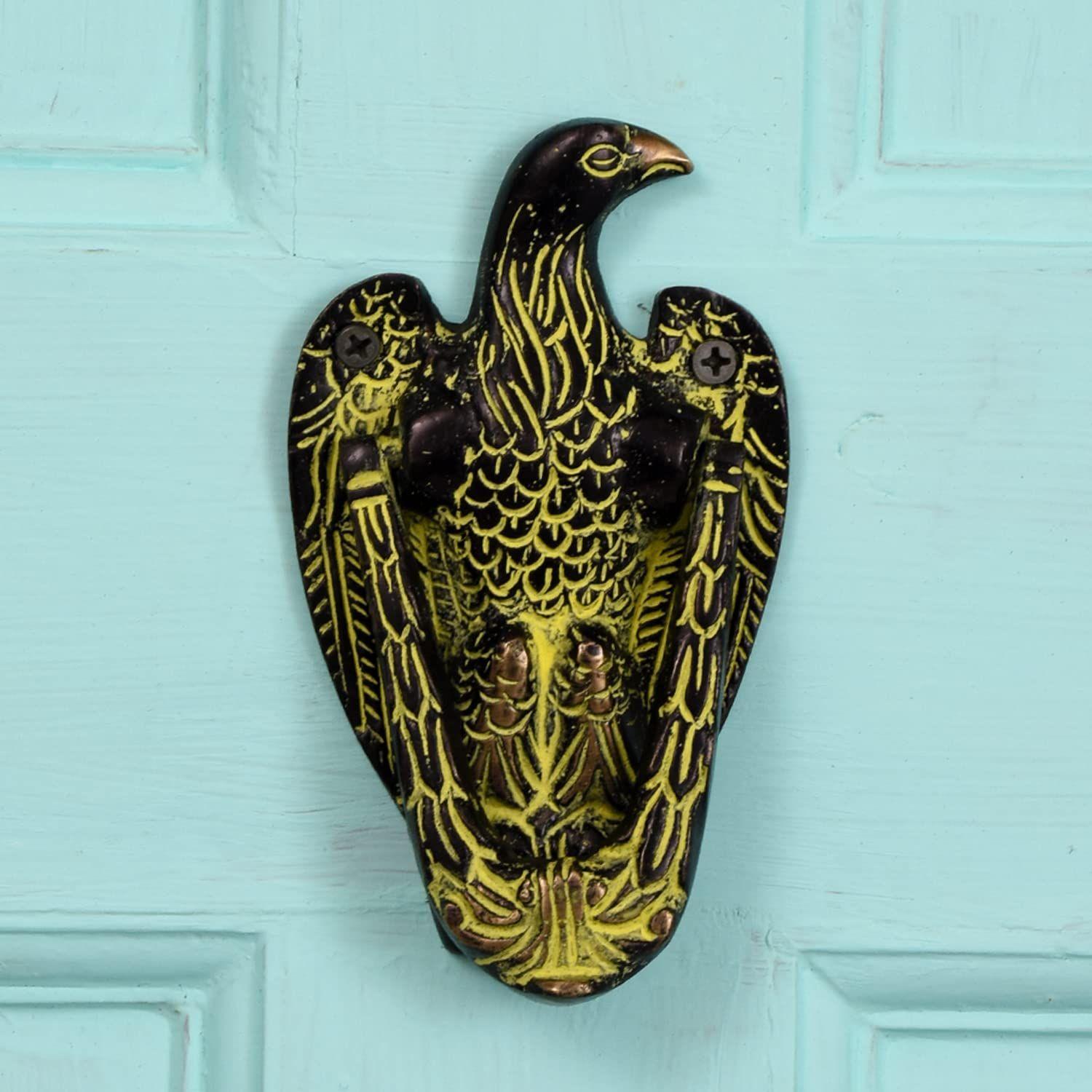 

Латунный дверной молоток в виде орла - Красивые предметы для украшения двери - Многоцветные аксессуары для входной двери