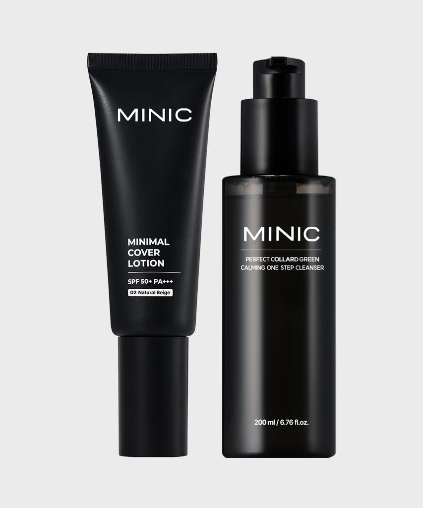 Minimal Cover Lotion No. 01 40ml + Perfect Collard Green Soothing One-Step Cleanser 200ml