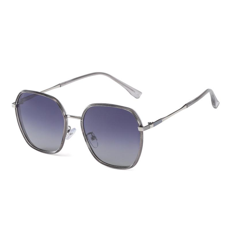 Women Trendy Sun Glasses Polarized Oversized Geometric Sunglasses UV400 Protection Lens TR Metal Frame for Men Women