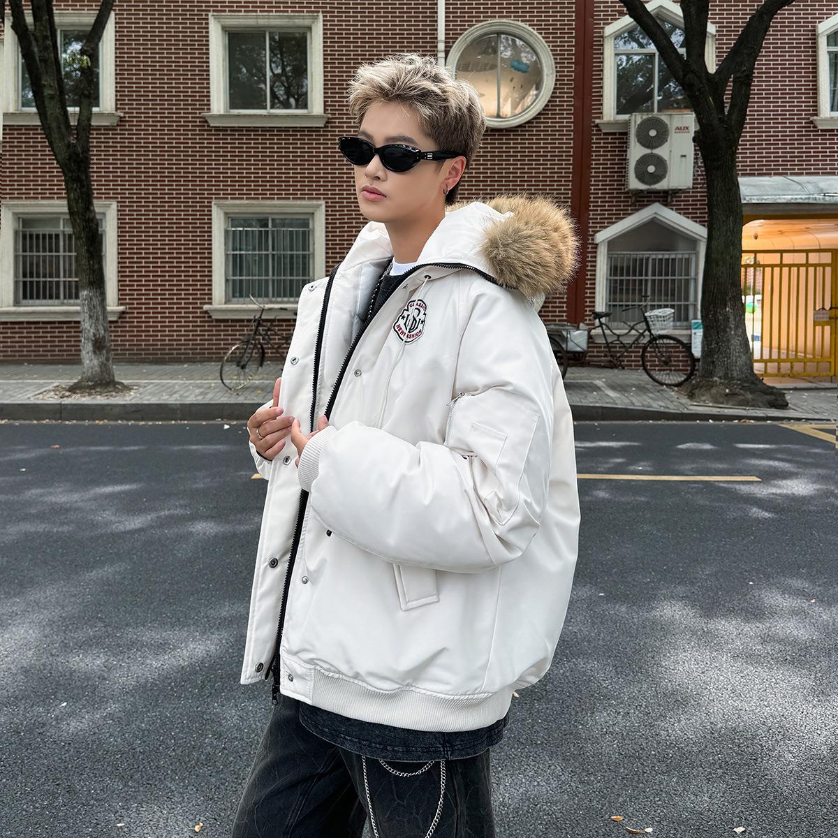 

Женские зимние парки с капюшоном и хлопковой подкладкой, зимняя куртка с большим меховым воротником S белый