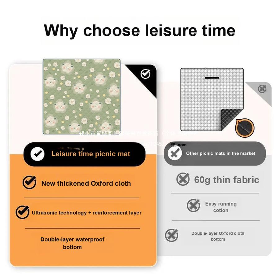 Venkovní kempingová podložka Podložka na sezení Plážová podložka Přenosná podložka na zem Extra velká 3m Ultrazvuková pikniková podložka Proti vlhkosti Silný polštář
