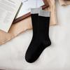 Retro Mid-Calf Slouchy Socks with Vertical Stripes - Spliced and Double-Stitched for Autumn and Winter. Versatile Ins Style.