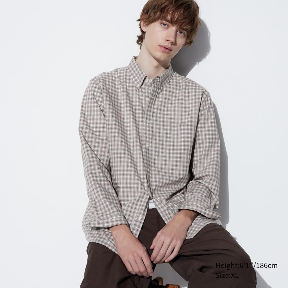 

Рубашка в клетку UNIQLO из очень тонкого хлопка (длинный рукав) В