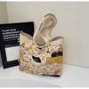 Tote bag women's new cartoon hand-held cloth bag large-capacity student commuting shoulder canvas bag