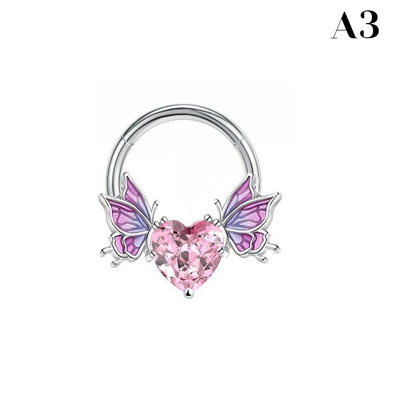 

Кольцо для пупка из нержавеющей стали в форме крыльев в форме сердца, пирсинг носа, кольцо для соска в животе, гвоздик в нос, бабочка, косточка для уха, гвоздь, украшения для тела