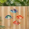 4 Pièces Décoration Murale Poisson en Bois, Art Aquarelle Animal Marin avec 4 Styles Vibrants, Ornement Maison Effet Peint à la Main pour Murs