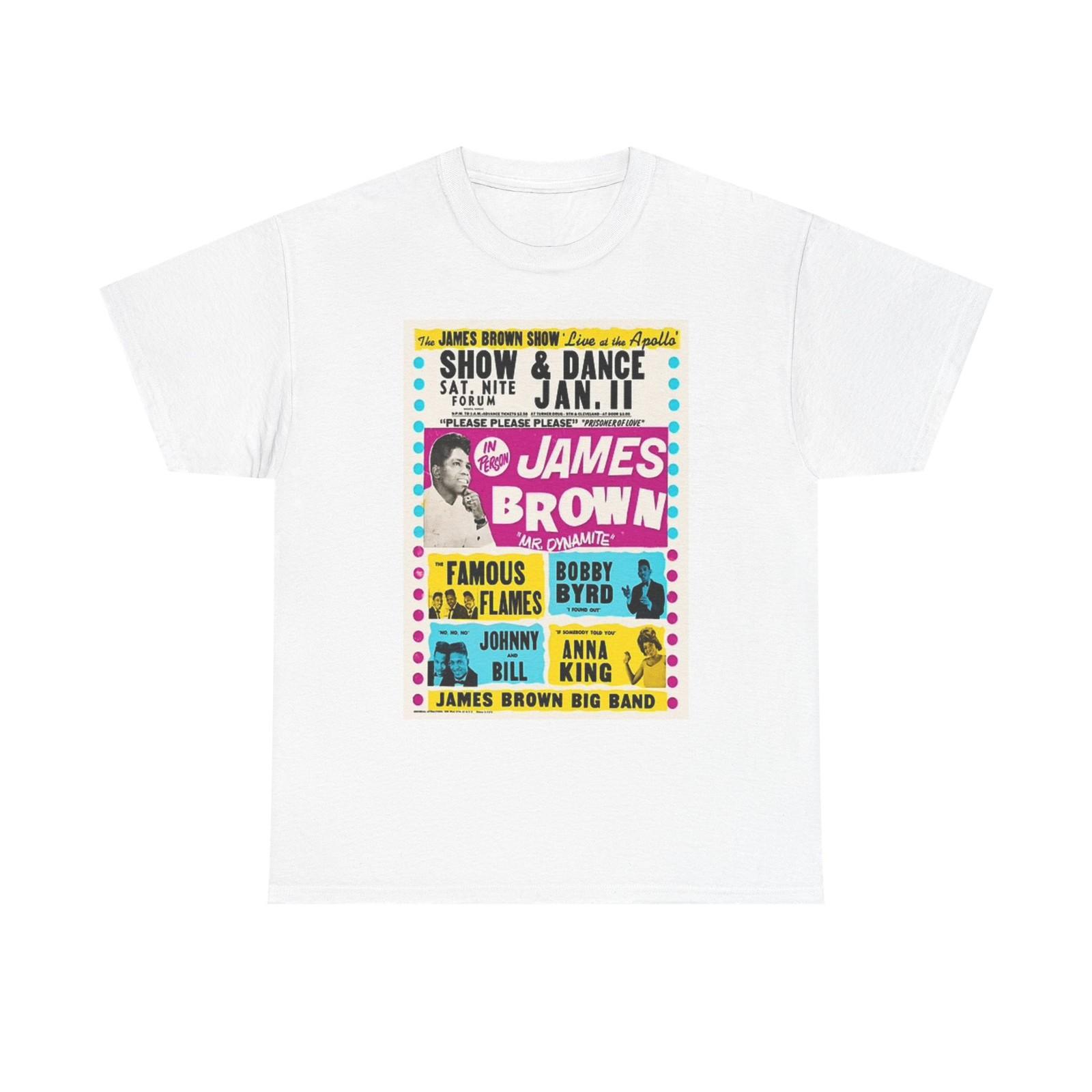 James Brown Graphic T Shirt Vintage Concert Poster Unisex Heavy Cotton Tee XXL