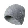 Rhinestone Decor Warm Winter Hat Stretchy Fit Winter Knitted Cap  Outdoor Streetwear