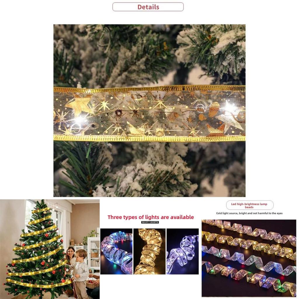 Christmas Led Ribbon Lights With Battery Box For Tree Decor And Festive Scene Lighting