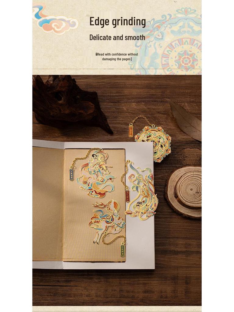 Dunhuang Murals Mogao Grottoes Apsaras Metal Cutout Pendant Bookmark - Classical Chinese Style by Palace Museum