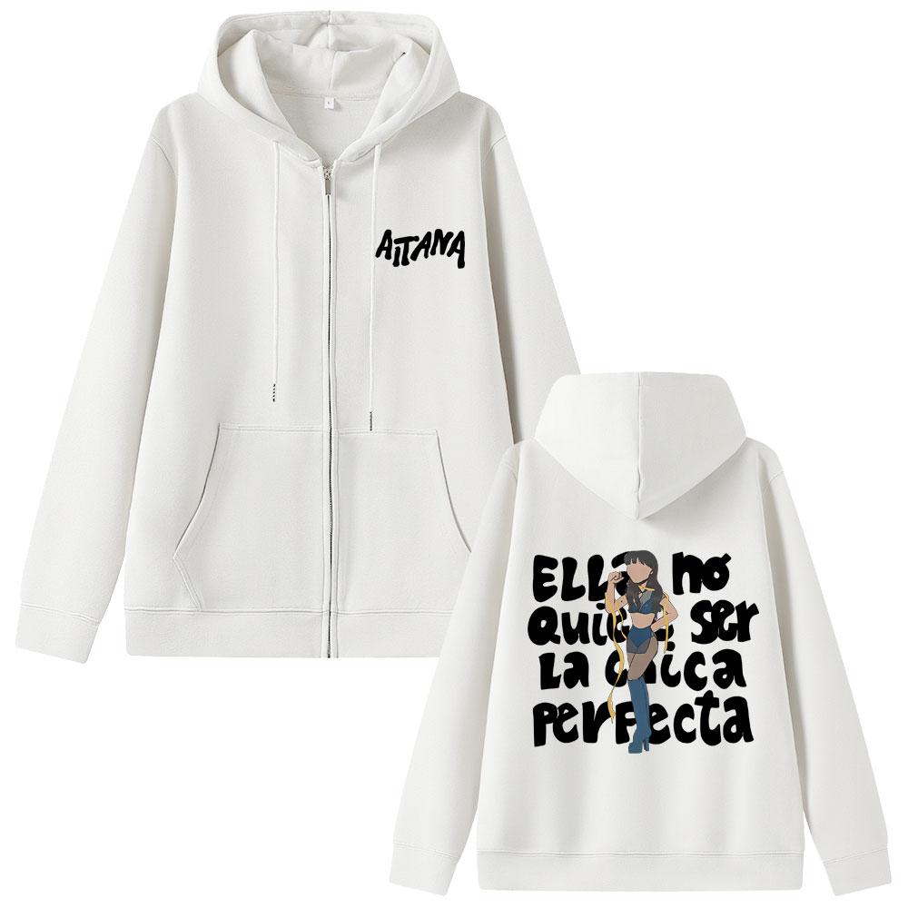 Singer Aitana Zipper Hoodie CUARTO AZUL Print Zip Up Jacket Coat Men Women Fashion Pop Music Hoodies Sweatshirt