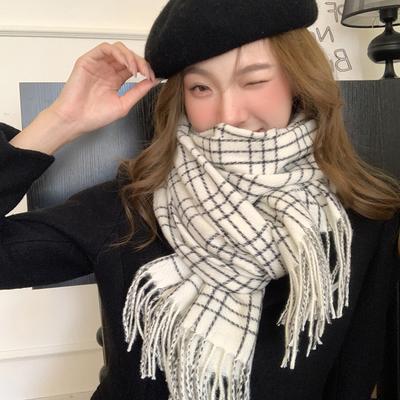 Autumn and Winter Plaid Scarf Women's Winter High-end Sense New Versatile Warm Couple Scarf Shawl Korean Atmosphere